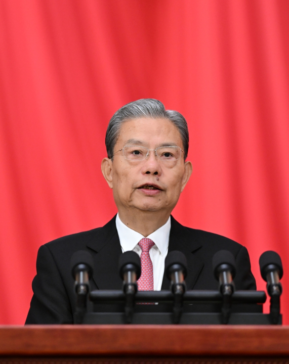 3月9日，十四届全国人大四次会议在北京人民大会堂举行第二次全体会议。受全国人大常委会委托，赵乐际委员长向大会报告全国人大常委会工作。 